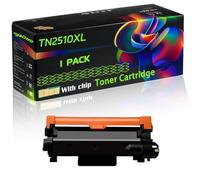 TN2510XL Compatible for Brother Toner Cartridge with Chip HL-L2400DW Mono HL-L2445DW Mono DCP-L2620DW DCP-L2627DWXL Printers (1 Pack Black)