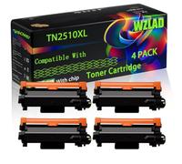 TN2510XL Compatible for Brother Toner Cartridge with Chip MFC-L2800DW MFC-L2827DWXL Printers (4 Pack Black)