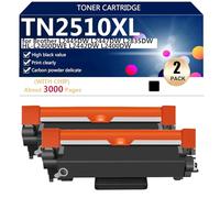 TN2510XL Toner Cartridge Compatible for Brother L2445DW L2447DW L2835DW HL-L2400DWE L2442DW L2400DW Printers, High Yield 3000 Pages, with Chip High-Definition Printing,Black-2 pack