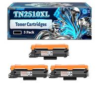 TN2510XL Toner Cartridges Compatible for Brother DCP-L2620DW DCP-L2627DW DCP-L2627DWE DCP-L2627DWXL DCP-L2660DW DCP-L2665DW Printers, With Chip Large Capacity 4000 Pages (3 Pack Black)