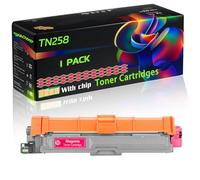 TN258 Compatible for Brother Toner Cartridges with Chip DCP-L3520cdw L3560cdw MFC-L3755 HL-L3240cdw Printers (1 Pack Magenta)