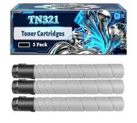 TN321 Toner Cartridges Compatible for Konica Minolta Bizhub C224e C284e C364e Printers, With Chip Large Capacity 57000 Pages (3 Pack Black)
