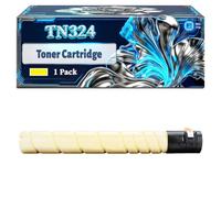 TN324 Toner Cartridge Compatible for Konica Minolta Bizhub C258 C308 C368 Printers, With Chip Large Capacity 23000 Pages (1 Pack Yellow)