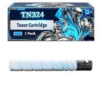 TN324 Toner Cartridge Compatible for Konica Minolta Bizhub C258 C308 C368 Printers, With Chip Large Capacity 23000 Pages (1 Pack Cyan)