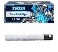 TN324 Toner Cartridge Compatible for Konica Minolta Bizhub C258 C308 C368 Printers, With Chip Large Capacity 23000 Pages (1 Pack Black)
