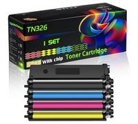 TN326 Compatible for Brother Toner Cartridge with Chip DCP-L8400CDN DCP-L8450CDW HL-L8250CDN Printers (4-Pack BK/C/M/Y)