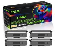 TN326 Compatible for Brother Toner Cartridge with Chip DCP-L8400CDN DCP-L8450CDW HL-L8250CDN Printers (4 Pack Black)