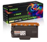TN3430 Compatible for Brother Toner Cartridge with Chip MFC-L5750DW HL-L6300 Mono DCP-L6600 MFC-L6800 HL-L6250DN Mono HL-L5050DN Printers (1 Pack Black)