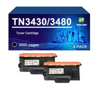TN3430 TN3480 Toner Cartridge Compatible For HL-L5000D L5100DN L6200DW | TN3430 TN3480 TN3490 toner cartridges Replacement for Brother HL-L5000D L6400DW MFC-L5700DN L5900DW L6900DW,Black-2 pack