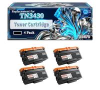 TN3430 Toner Cartridge Compatible for Brother HL-L5000D HL-L5100DN HL-L5200DW HL-L5200DWT HL-L6200DW HL-L6200DWT HL-L6250DW HL-L6300DW Printers, With Chip Large Capacity 4000 Pages (4 Pack Black)