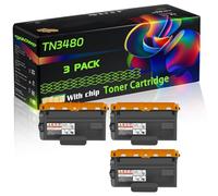 TN3480 Compatible for Brother Toner Cartridge with Chip MFC-L6900DW MFC-L6800DW MFC-L6900DWT MFC-L5700DN MFC-L6800DWT Printers (3 Pack Black)