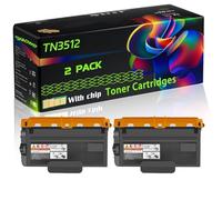 TN3512 Compatible for Brother Toner Cartridges with Chip HL-L6400DW HL-L5100DN HL-L5200DWT HL-L6300DWT HL-L5000D HL-L5100DNT Printers (2-Pack Black)