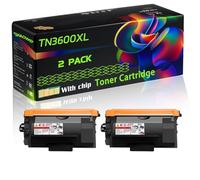 TN3600XL Compatible for Brother Toner Cartridge with Chip HL-L6415DN Mono MFC-L6710DW MFC-L6910DN Printers (2-Pack Black)