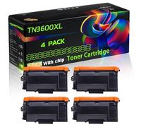 TN3600XL Compatible for Brother Toner Cartridge with Chip MFC-L5715DN MFC-L6710DW MFC-L6910DN Printers (4 Pack Black)