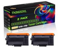 TN3600XL Compatible for Brother Toner Cartridge with Chip MFC-L5715DN MFC-L6710DW MFC-L6910DN Printers (2-Pack Black)