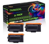 TN3600XL Compatible for Brother Toner Cartridge with Chip MFC-L5715DN MFC-L6710DW MFC-L6910DN Printers (3 Pack Black)