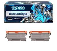 TN450 Toner Cartridges Compatible for Brother DCP-7060D DCP-7065DN HL-2220 HL-2230 HL-2240 HL-2240D HL-2270DW Printers, With Chip Large Capacity 3600 Pages (2-Pack Black)