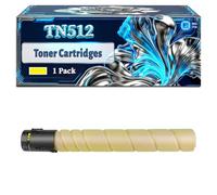 TN512 Toner Cartridges Compatible for Konica Minolta BizHub C454 C554 Printers, With Chip Large Capacity 37500 Pages (1 Pack Yellow)