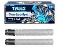 TN512 Toner Cartridges Compatible for Konica Minolta Bizhub C454e C554e Printers, With Chip Large Capacity 39000 Pages (2 Pack Black)