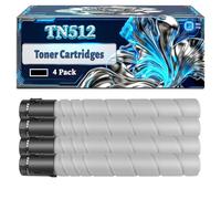 TN512 Toner Cartridges Compatible for Konica Minolta Bizhub C454e C554e Printers, With Chip Large Capacity 39000 Pages (4 Pack Black)