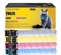 TN626 Compatible for Konica Minolta Toner Cartridges TN626K ACV1150 ACV1450 TN626C ACV1350 TN626M ACV1250 TN626Y 650i C550i C650i Printers, High Yield Alternatives Reliable Printing (Multicolor)