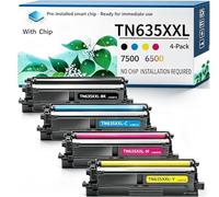 TN635XXL Toner Cartridge Extra High Yield Compatible for Brother HL-L8430CDW HL-L8430CDWT HL-L8570CDW MFC-L8930CDW MFC-L8970CDW and MFC-EX575 Printers (4-Pack Black Cyan Yellow Magenta)