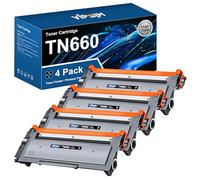 TN660 Toner Cartridge Brother Printer Replacement with Brother TN 660 TN-660 TN630 High Yield to use with HL-L2380DW HL-L2320D HL-L2340DW DCP-L2540DW MFC-L2700DW MFC-L2720DW Printer (Black, 4 Pack)