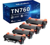 TN760 for Brother TN760 Toner Cartridges to Use with MFC-L2750DW MFC-L2710DW HL-L2350DW HL-L2395DW HL-L2370DW DCP-L2550DW Printer High Yeild Black - 4PK