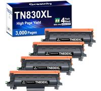 TN830XL TN830 XL/V/R Toner Compatible Replacement for Brother TN830XL TN-830 XL Black for HL-L2460DW DCP-L2640DW MFC-L2820DW L2820DWXL 2405W L2400D L2480DW Toner TN830 V/R,4P