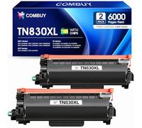 TN830XL Toner (with Chip) High Yield Replacement for Brother TN830XL TN830 Toner for Brother DCP-L2640dw HL-L2405w HL-L2460DW HL-L2400D HL-L2480DW MFC-L2820DW Printer (2Black) Print up to 6,000 Pages