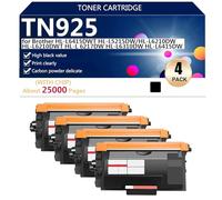 TN925 Toner Cartridge Compatible for Brother HL-L6415DWT HL-L5215DW HL-L6210DW HL-L6210DWT HL-L6217DW HL-L6310DW HL-L6415DW Printers, with Chip, High Yield 25000 Pages, Clear Printing,Black-4 pack