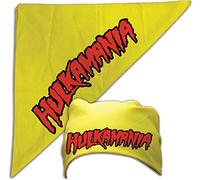 TNA Adult Unisex Hulk Hogan Hulkamania Halloween Costume Bandana Cosplay Accessory, Yellow, Large