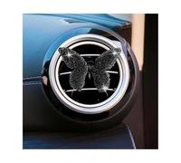 TNAIYH Bling Butterfly Car Air Vent Clips, Sparkling Crystal Rhinestone Vehicle Air Conditioner Outlet Clamps, Cute Diamond Automotive Interior Decoration, Universal for Truck SUV Sedan (Black)