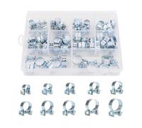 TNAIYH Car Hose Clamp Assortment Kit, 60PCS 1/4"-7/10" Adjustable Auto Worm Gear Fuel Line Pipe Hose Clip, Vehicle Accessories Fastener Replacement Sorting Kit, Universal for SUV RV Truck