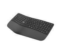 T'nB - Ergonomic Wireless Rechargeable Bluetooth Keyboard, 12 Hot Keys, 4 Adjustable Pads, Dual Connection Mode - Black