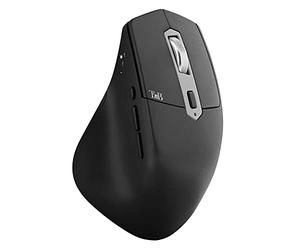 T'nB iClick Triple Mode Bluetooth Mouse USB-A and USB-C Rechargeable High Standby High Precision 2400 DPI, Ultra Comfortable Natural Grip 7 Buttons - Black