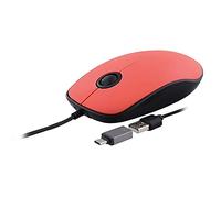 T'nB Sunset Wired USB-A and USB-C Mouse - Red