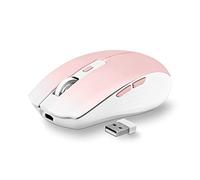 T'NB Wireless Mouse, Fashionable Colourful Design, Dual Mode Bluetooth and USB-A, Rechargeable High Autonomy, 1600 DPI Accuracy, 6 Buttons - Pink