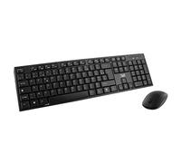 T'NB Wireless Radio Frequency Keyboard and Mouse, French AZERTY Keyboard, Compact, Comfortable and Quiet, Multimedia Shortcuts, High Autonomy Mouse, Silent Clicks, Windows/Linux - Black