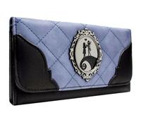 TNBC Nightmare Before Scene Christmas Jack & Sally Purse Tri-Fold Coin Pocket & Card Holder, Purple