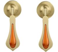 TNBCCXN Cabinet Handles, Cabinet Handles,2 Pcs Pure Brass Handle Drop-Shaped Tag Drawer Cabinet Door Pendant(B Matte Brushed)