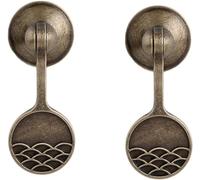 TNBCCXN Cabinet Handles, Cabinet Handles,2 Pcs Pure Brass Handle Drop-Shaped Tag Drawer Cabinet Door Pendant(C Bronze)