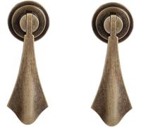 TNBCCXN Cabinet Handles, Cabinet Handles,2 Pcs Pure Brass Handle Drop-Shaped Tag Drawer Cabinet Door Pendant(D Bronze)