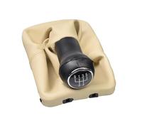 tnbru Car Gear Shift Knob for VW for Beetle 1998-2010 5 Speed Gear Stick Shift Knob Leather Boot(5 Speed Be1ige)