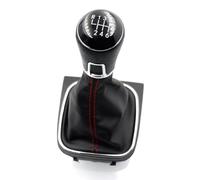 tnbru Car Gear Shift Knob for VW for Golf 5 6 for Jetta V VI for Scirocco 5/6 Speed Gear Shift Knob Lever Boot Gaitor Black Leather Set(6 Speed)