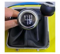 tnbru Car Gear Shift Knob for VW for Passat B6 2005-2010 5 6 Speed Gear Shift Knob Lever Stick Gaiter Boot Cover Collar Car Styling Accessories(Leather 5 Speed)