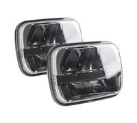 tnbru Car Headlight For Jeep For Cherokee XJ For Wrangler Truck 4X4 1PC 2PCS 5x7 7X6 Inch Retangular LED Headlamp Square High/Low LED Headlight(2PCS BlackA)