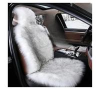tnbru Car Seat Covers Set Warm Plush Extra Large Long Wool Imitation Sheepskin Car Seat Cover Thick Faux Fur Cushion Winter Car Seat Covers Full Set(White gray tip 1Pcs)