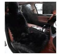 tnbru Car Seat Covers Set Warm Plush Extra Large Long Wool Imitation Sheepskin Car Seat Cover Thick Faux Fur Cushion Winter Car Seat Covers Full Set(Black 1Pcs)
