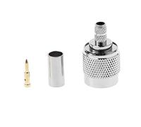 TNC Male Plug RF Coax Connector Crimp Nickelplated For Cable RG58 RG142 RG400 Wiring Connection Plug Panel Barrier SMA Female Pigtail Cable Extension Closed Screw Banana Speaker Angled